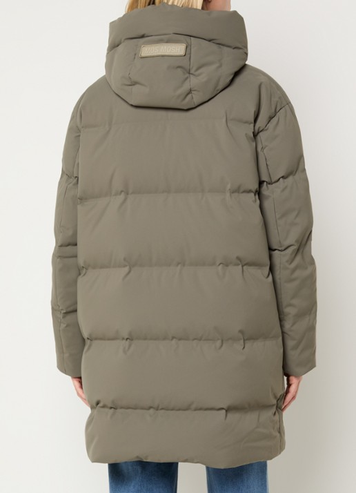 Mos Mosh Puffer jack met donsvulling en steekzakken - achterkant 4 olijfgroen