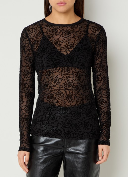 Mos Mosh Rose top met ingebreid print
