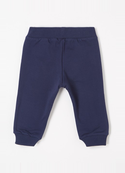 Moschino Tapered fit joggingbroek met logoprint - voorkant 2 donkerblauw