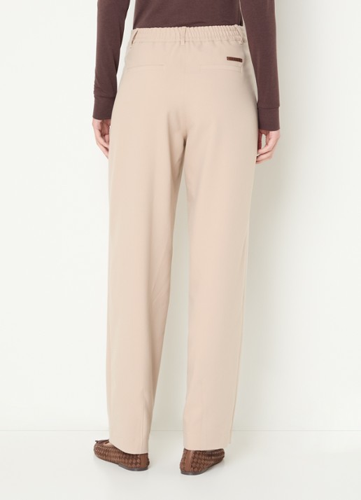 Moscow Colette high waist straight fit pantalon met steekzakken - achterkant 4 beige