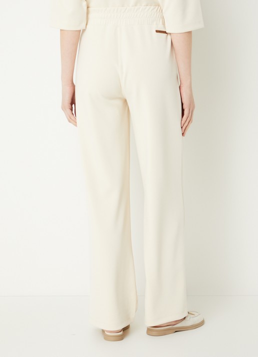 Moscow Jo high waist wide fit pantalon met steekzakken - achterkant creme