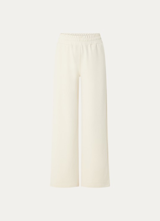 Moscow Jo high waist wide fit pantalon met steekzakken - voorkant 3 creme