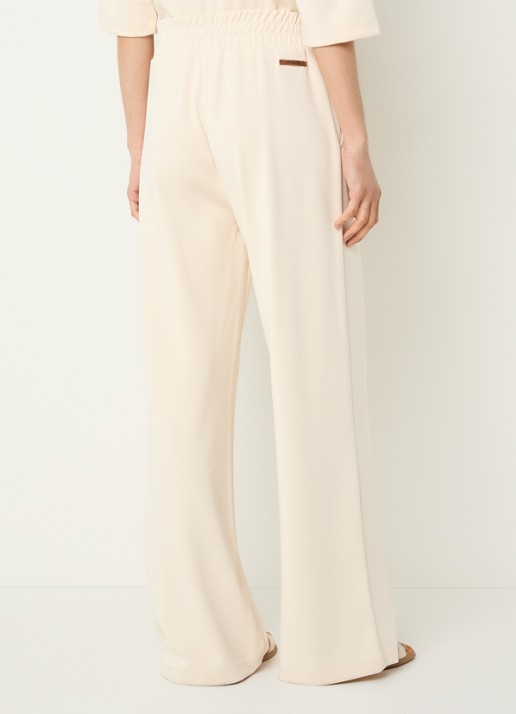 Moscow Jo high waist wide fit pantalon met steekzakken - achterkant 2 creme