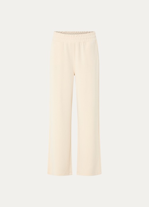 Moscow Jo high waist wide fit pantalon met steekzakken - voorkant 5 creme
