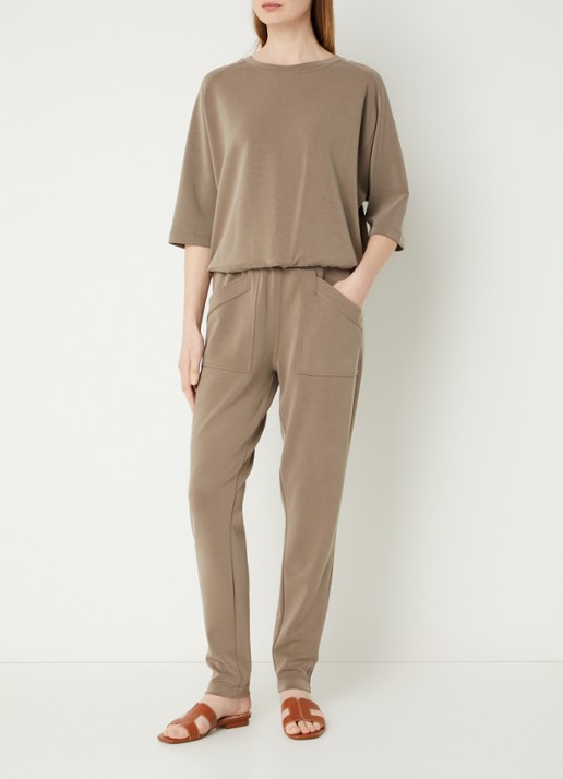 Moscow Jukin tapered fit pantalon met steekzakken - voorkant 6 lichtbruin
