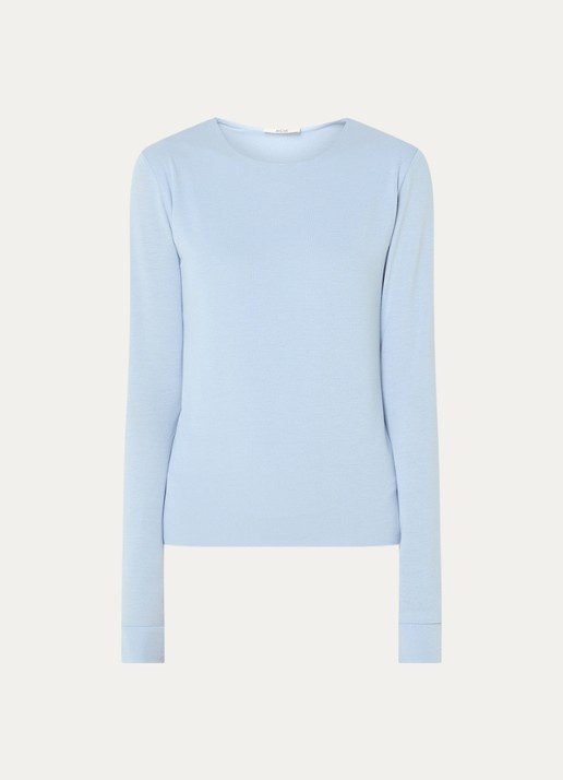 Moscow Lucia longsleeve met ronde hals - voorkant lichtblauw