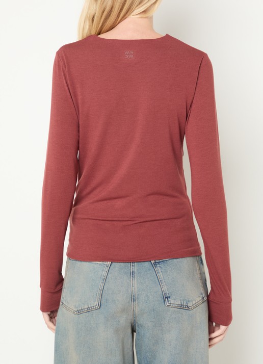 Moscow Lucia longsleeve met ronde hals - achterkant 3 steenrood