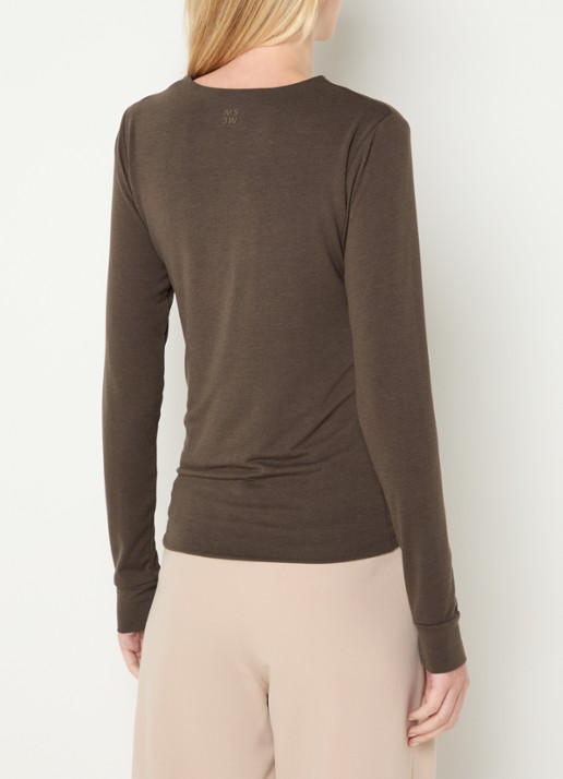 Moscow Lucia longsleeve met ronde hals - achterkant donkerbruin