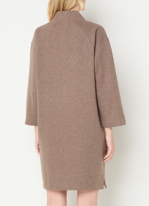 Moscow Mini trui-jurk met halve rits - achterkant 2 donkerbeige