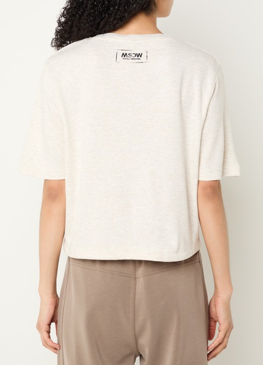 Moscow Moscow T-shirt met logo - achterkant beige