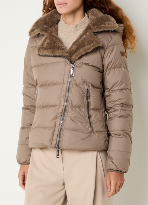 Moscow Spencer puffer jack met details van imitatiebont