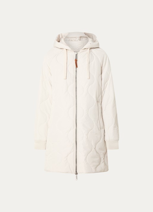 Moscow Swags quilted jas met afneembare capuchon - voorkant 2 creme