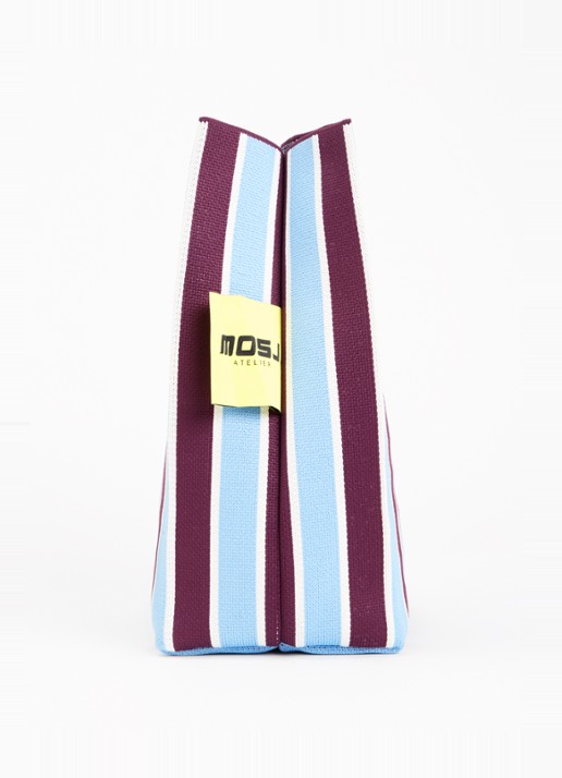 MOSJ Atelier Blueberry handtas met streepprint - detail 3 paars