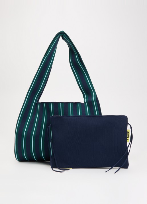 MOSJ Atelier Juno Boxer crossbodytas met streepprint en uiteembare etui