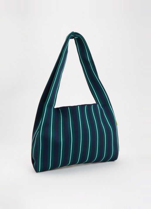 MOSJ Atelier Juno Boxer crossbodytas met streepprint en uitneembaar etui - achterkant 5 groen