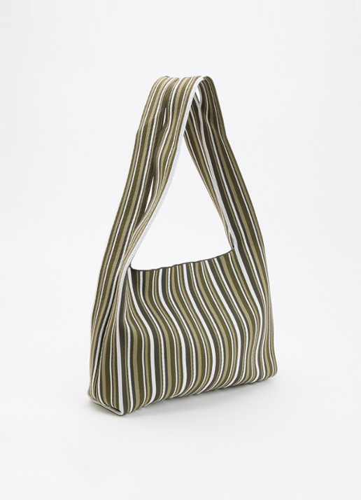 MOSJ Atelier The Camo Boxer crossbodytas met streepprint - achterkant 5 mosgroen