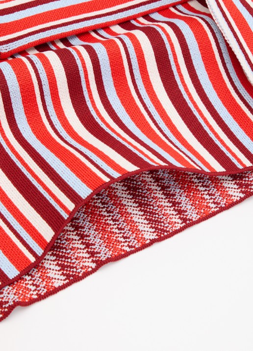 MOSJ Atelier The Ruby Boxer crossbodytas met streepprint en uitneembaar etui - detail 2 bordeauxrood
