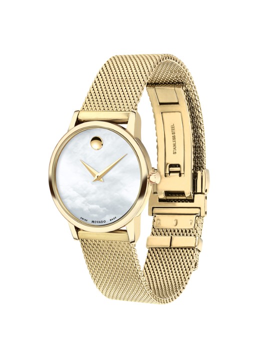Movado Museum Classic horloge 0607351 - detail goud