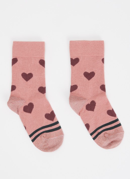 mp Denmark Ada sokken in katoenblend met lurex - voorkant koraalroze