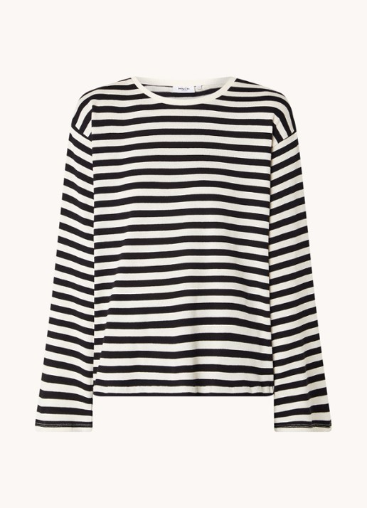MSCH Copenhagen Bahara longsleeve met streepprint - voorkant 3 zwart