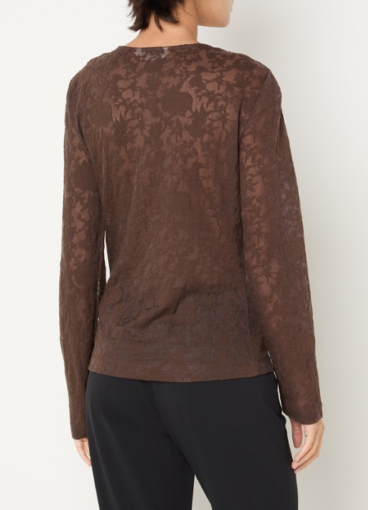 MSCH Copenhagen Brigetta top met bloemenprint - achterkant bruin