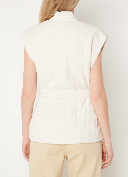 MSCH Copenhagen Edelmira gilet met strikceintuur - achterkant 2 creme