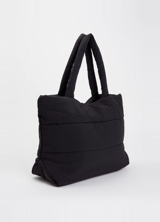 MSCH Copenhagen Gewatteerde shopper met logo - achterkant zwart