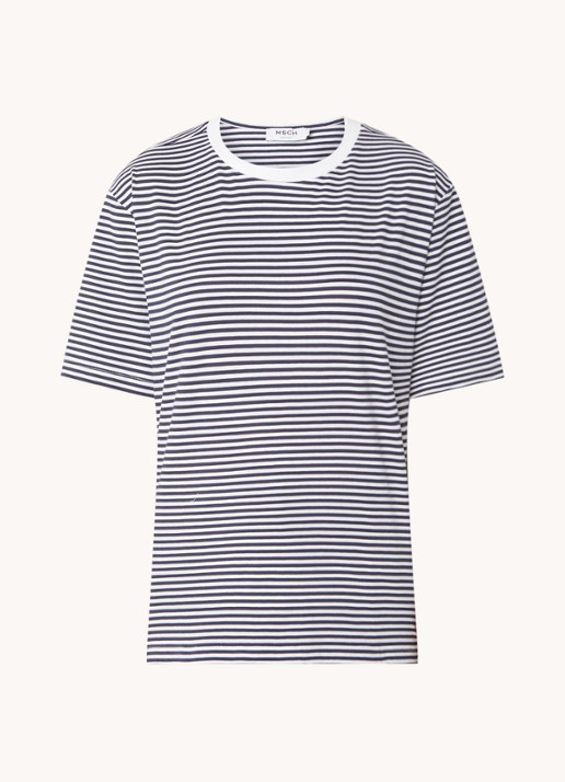 MSCH Copenhagen Hadrea T-shirt met streepprint - voorkant zwart