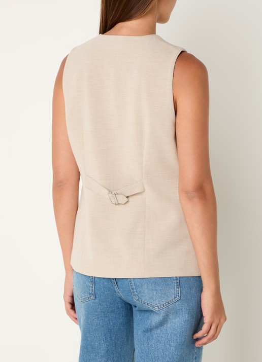MSCH Copenhagen Mirabelle gilet met ceintuur - achterkant beige