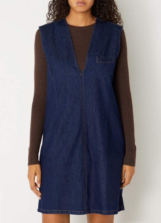 MSCH Copenhagen MSCHAdna Alena mini denim jurk met borstzak
