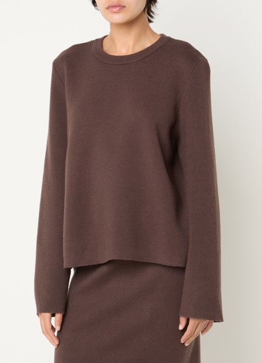 MSCH Copenhagen MSCHAgatha East fijngebreide pullover met ronde hals - detail 4 bruin