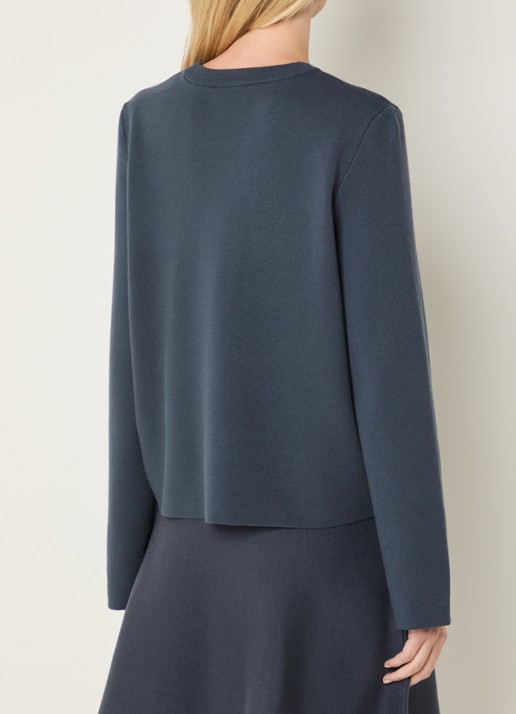 MSCH Copenhagen MSCHAgatha East fijngebreide pullover met ronde hals - achterkant indigo