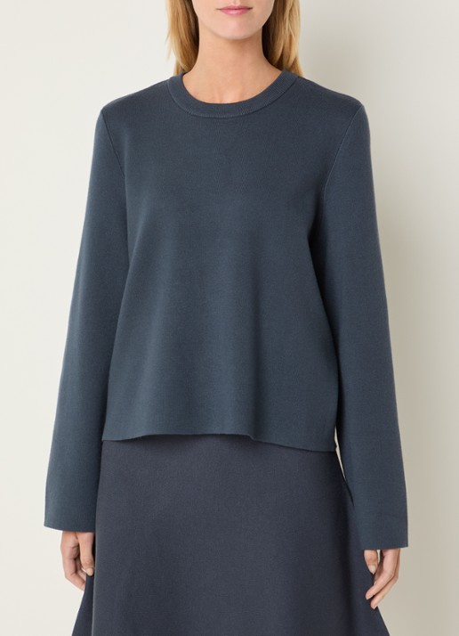 MSCH Copenhagen MSCHAgatha East fijngebreide pullover met ronde hals - detail 4 indigo