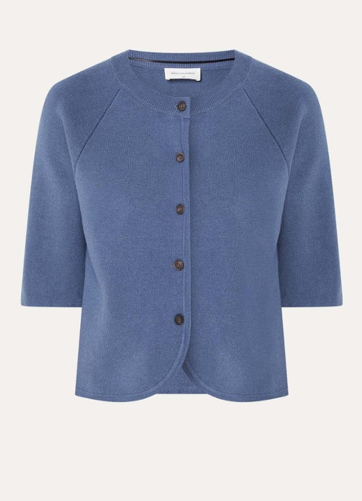 MSCH Copenhagen MSCHAubree fijngebreid vest met ronde hals - voorkant 2 blauw