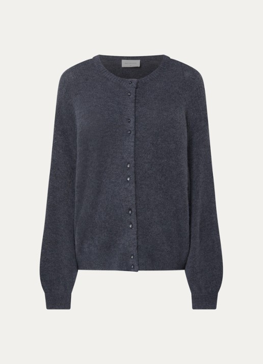MSCH Copenhagen MSCHBondie fijngebreid vest in alpaca wolblend - voorkant donkergrijs