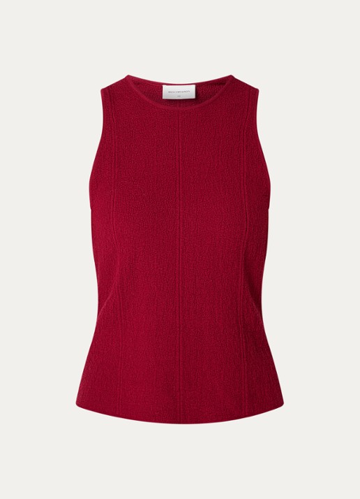 MSCH Copenhagen MSCHCharlitta grofgebreide tanktop - voorkant donkerrood