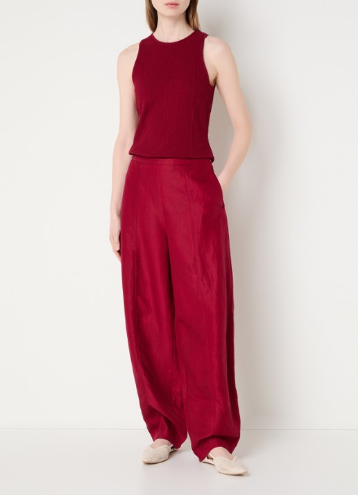 MSCH Copenhagen MSCHCharlitta grofgebreide tanktop - voorkant 2 donkerrood