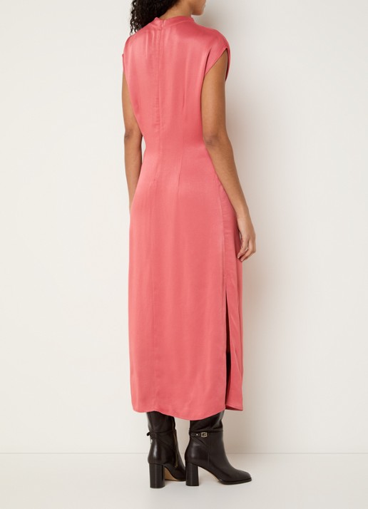 MSCH Copenhagen MSCHClark midi jurk met split - achterkant 3 abrikoos
