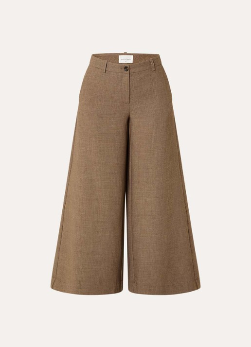 MSCH Copenhagen MSCHDarina high waist wide fit pantalon met steekzakken - voorkant bruin