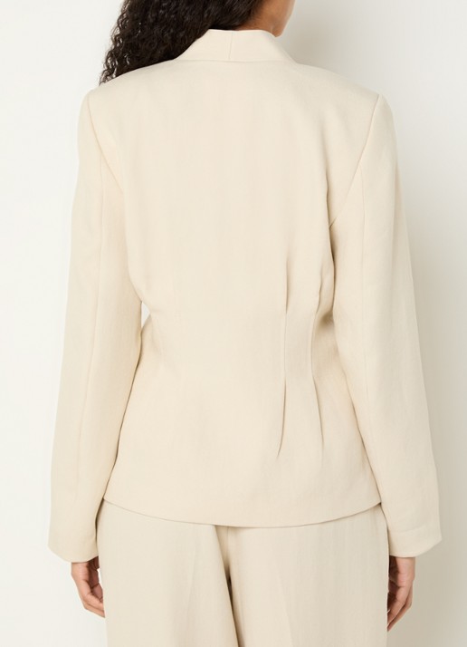 MSCH Copenhagen MSCHEsteriane blazer met plooidetail - achterkant 4 beige