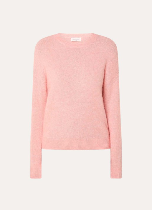 MSCH Copenhagen MSCHFestina fijngebreide trui in alpaca wolblend - voorkant 3 zalmroze
