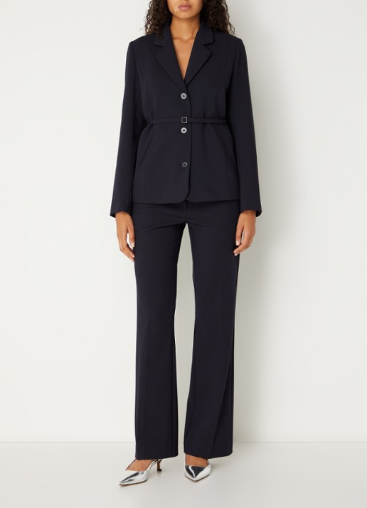 MSCH Copenhagen Mschfreylia blazer met paspelzakken en ceintuur - voorkant 3 blauw