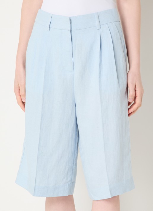 MSCH Copenhagen MSCHGraciela high waist wide fit korte broek in linnenblend