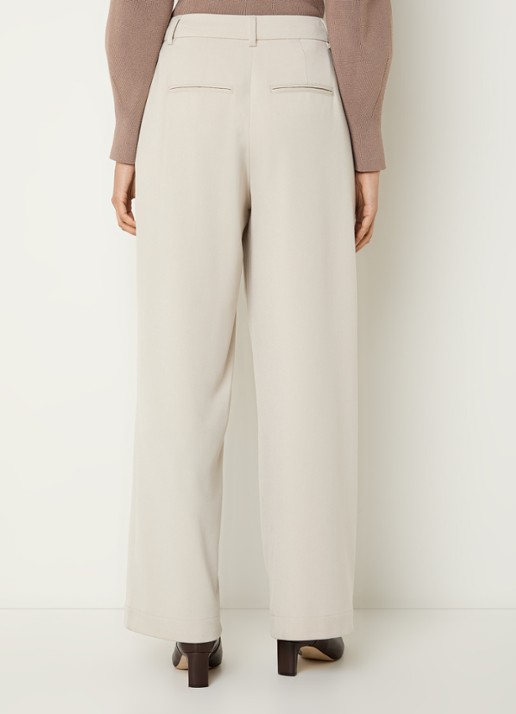 MSCH Copenhagen MSCHHenrika high waist loose fit pantalon met steekzakken - achterkant 2 beige