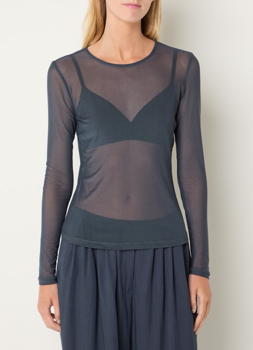 MSCH Copenhagen MSCHJanie Illenora semi-transparante top van mesh - detail 4 indigo