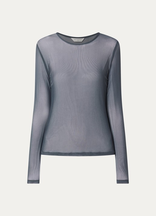 MSCH Copenhagen MSCHJanie Illenora semi-transparante top van mesh - voorkant 2 indigo