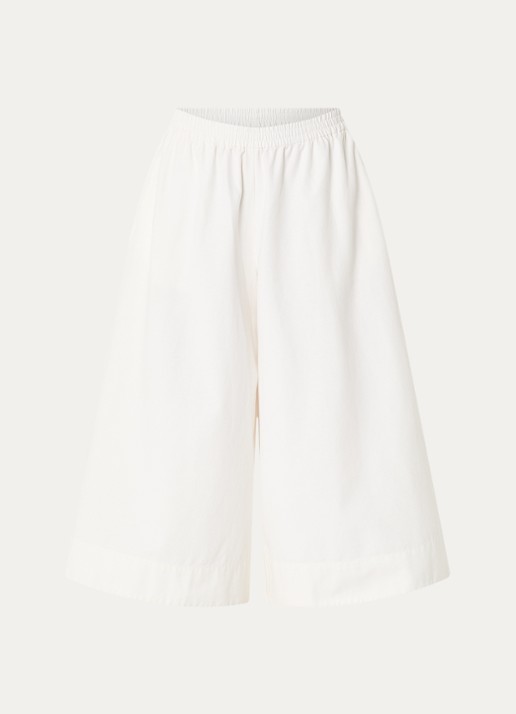 MSCH Copenhagen MSCHJosilyn high waist wide fit culotte met steekzakken - voorkant wit