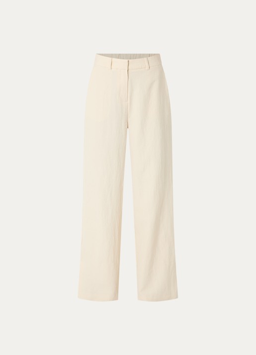 MSCH Copenhagen MSCHKeeley high waist wide fit pantalon met steekzakken - voorkant beige