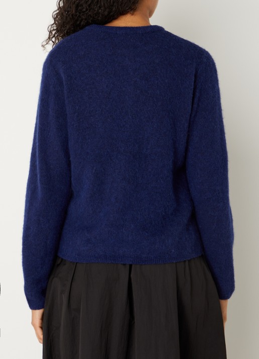 MSCH Copenhagen Mschkellsey grofgebreid vest in wolblend - achterkant 3 donkerblauw
