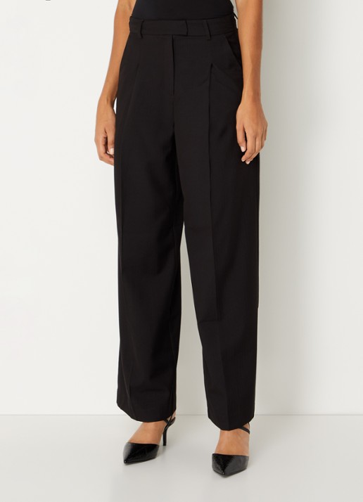 MSCH Copenhagen MSCHMachella high waist wide fit pantalon met steekzakken
